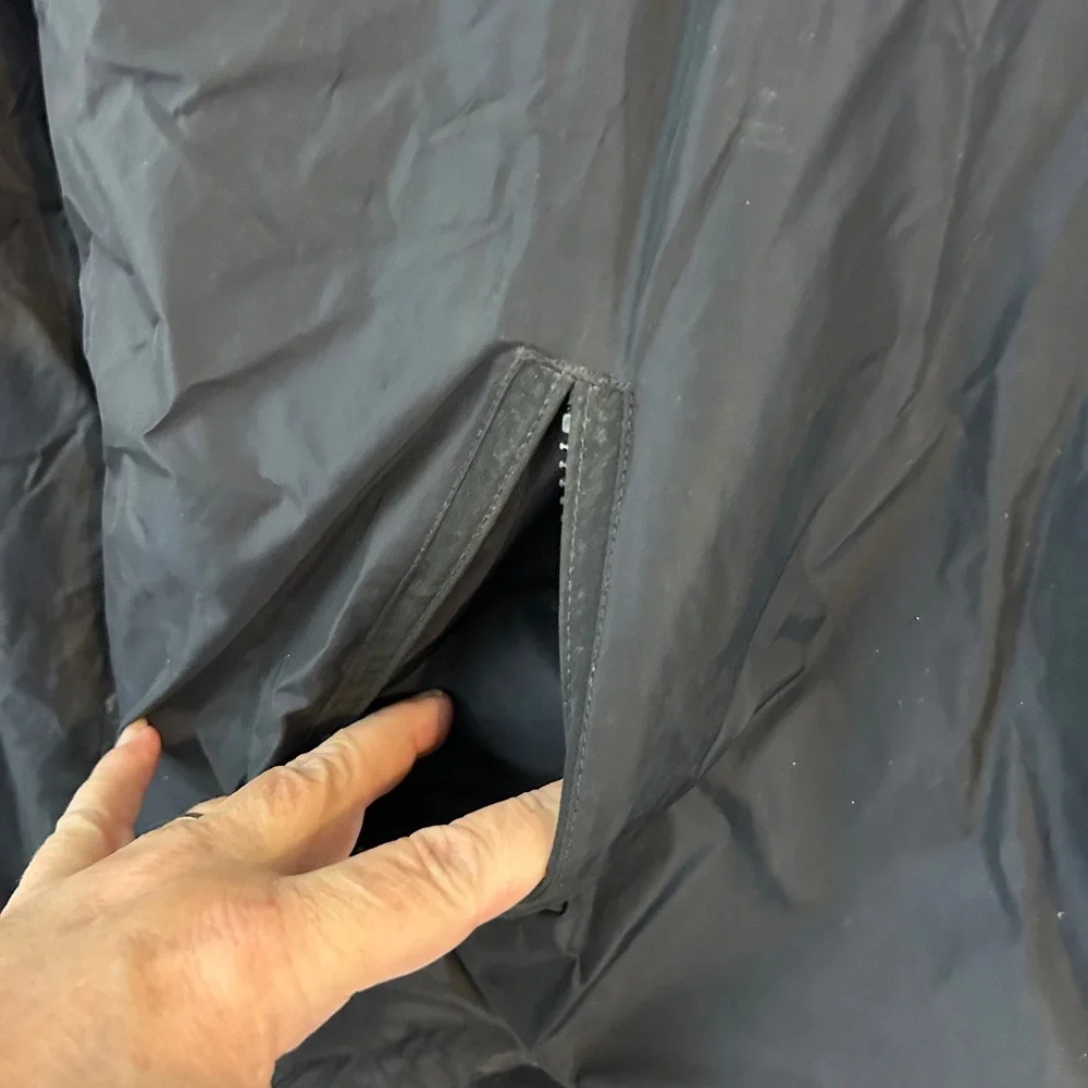 Abercrombie Fleece Lined Reversible Jacket Mens Black Full Zip Outerwear xl/2xl‎